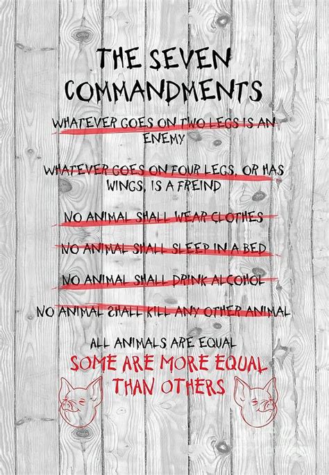 How Did The Seven Commandments In Animal Farm Change